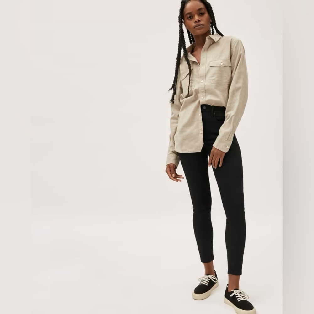 Everlane Women Authentic Stretch High-Rise Skinny Ankle Black